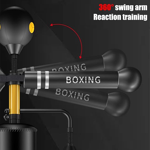 Boxing Speed Trainer 3 In 1 With Punching Bag Spinning Bar & 2 Boxing Speed Ball For Teenagers And Adults Adjustable Boxing Equipment
