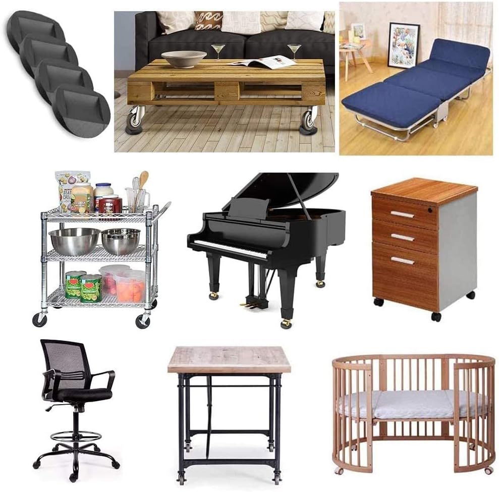 Bed Wheel Stoppers,4 PCS AntiSliding Castor Wheels Feet Stoppers Pads