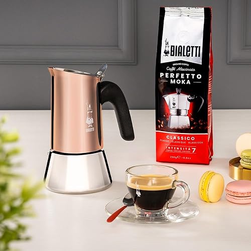Vista 4 de Bialetti - Nueva Venus Induction, Cafetera de Espresso de Acero Inoxidable para Estufa, Adecuada para Todos los Tipos de Hornillas, 6 Tazas