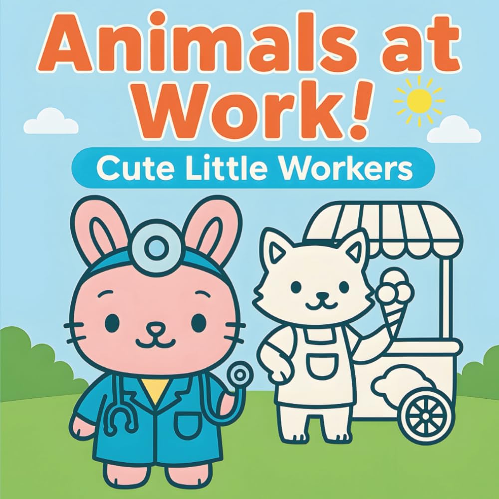 Animals at Work! Cute Little Workers: Adorable Animals Doing Big Jobs – Fun Coloring Adventures for Kids Ages 3–8