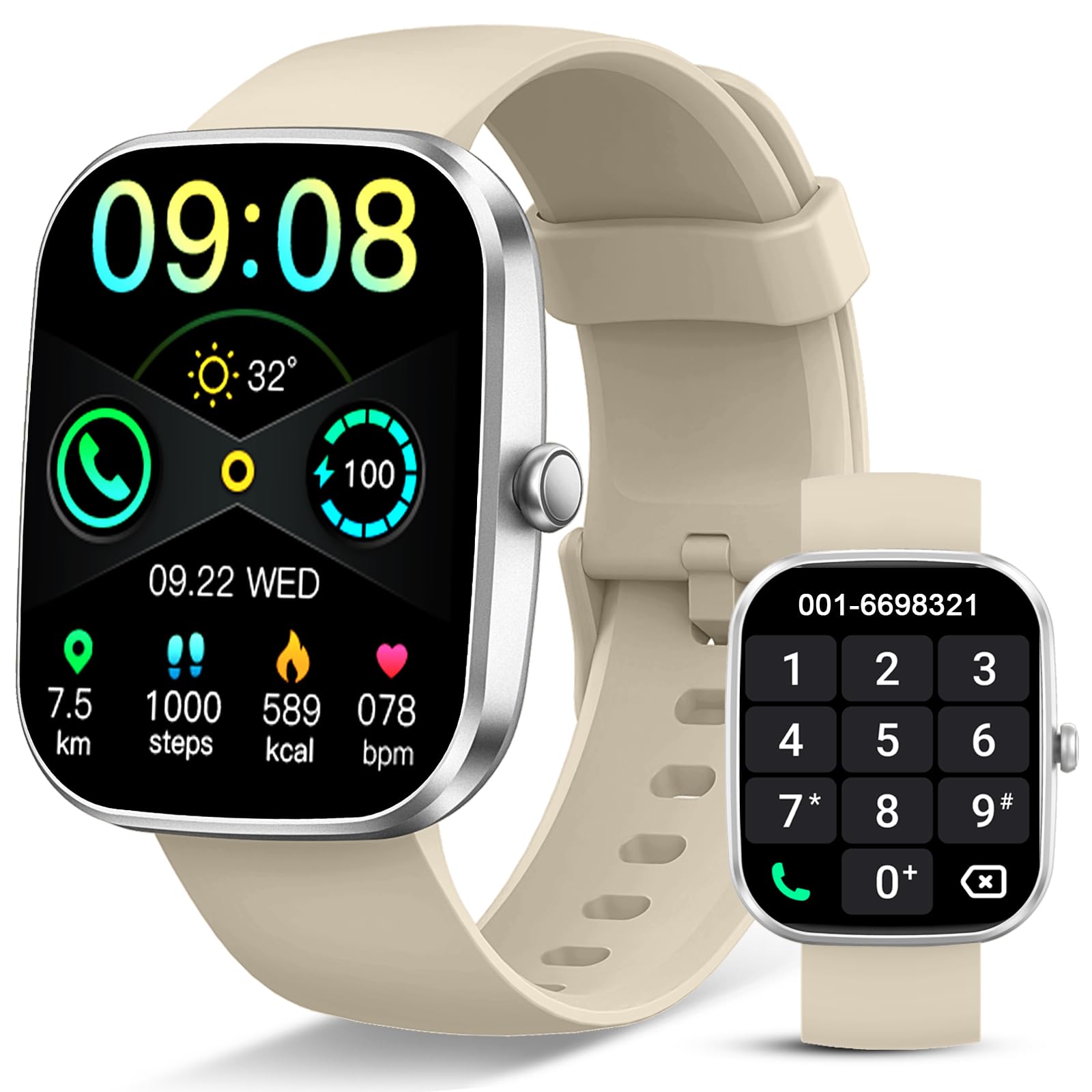 Smart Watch, 2026 HD 1.91" Bluetooth 5.4 Calling Smartwatch for Men Women, SPO2/Heart Rate/Sleep Monitor, 115+ Sport Modes Fitness Activity Trackers, IP68 Waterproof Step Counter for Android iOS — view 9