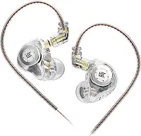 KZ EDX PRO intra-auricular, fones de ouvido IEM com 1DD, HiFi Deep Bass IEM para jogos, fones de ouvido com fio com driver dinâmico de 10 mm, cabo destacável para igreja de vídeo e música (branco, sem