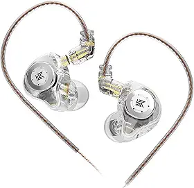 KZ EDX PRO intra-auricular, fones de ouvido IEM com 1DD, HiFi Deep Bass IEM para jogos, fones de ouvido com fio com driver dinâmico de 10 mm, cabo destacável para igreja de vídeo e música (branco, sem