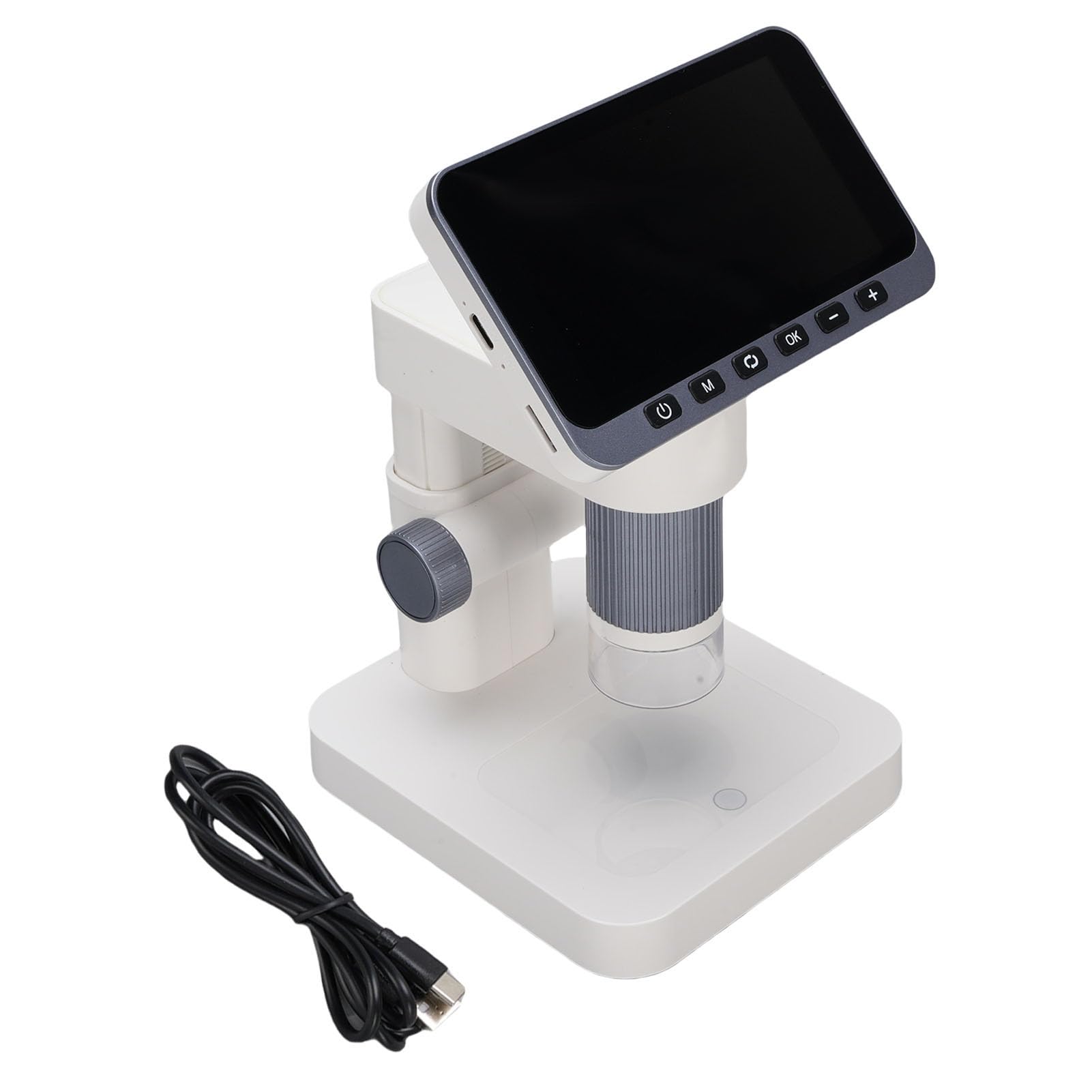 Lupa de Microscopio Digital, 1080P 8 Luces LED Pantalla de 12MP de 4,5 Pulgadas, Lupa Electrónica de Mano con Aumento de 5-32X con Microscopio Digital, Ideal para Detalles (Grey)