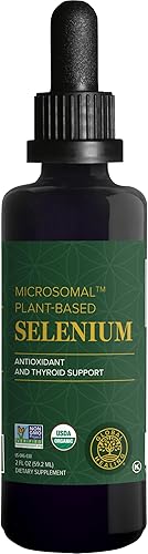 Global Healing Selenium 200 mcg, suplemento de selenio con ingredientes orgánicos, antioxidantes para el apoyo de la tiroides y la salud