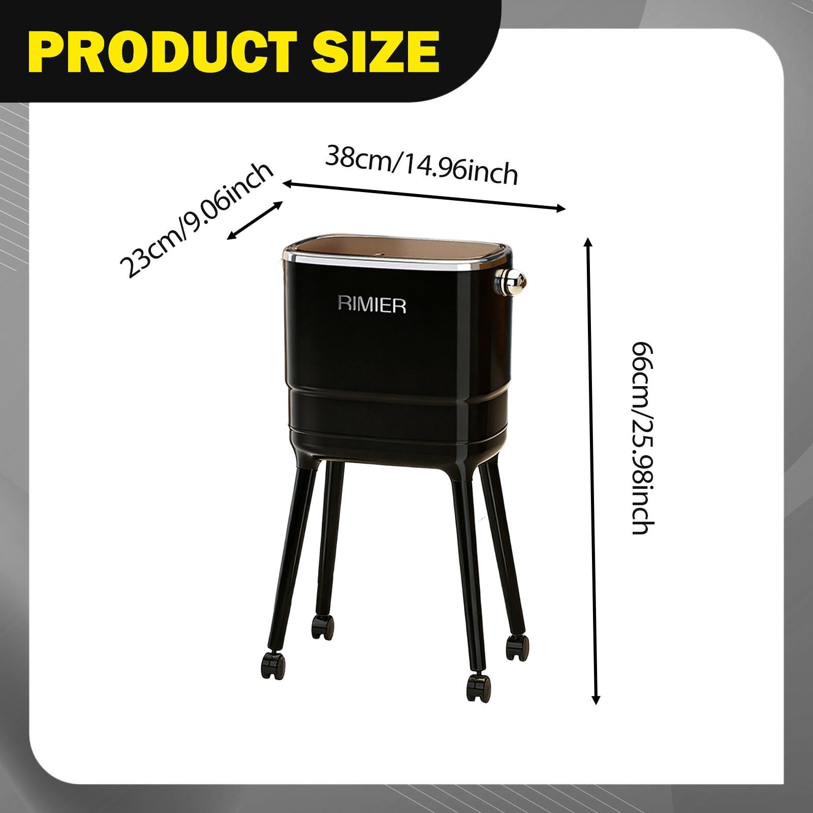 MagiDeal Papelera Minimalista y Resistente con Patas para Cocina, Oficina, baño, Aseo y Dormitorio, Negro