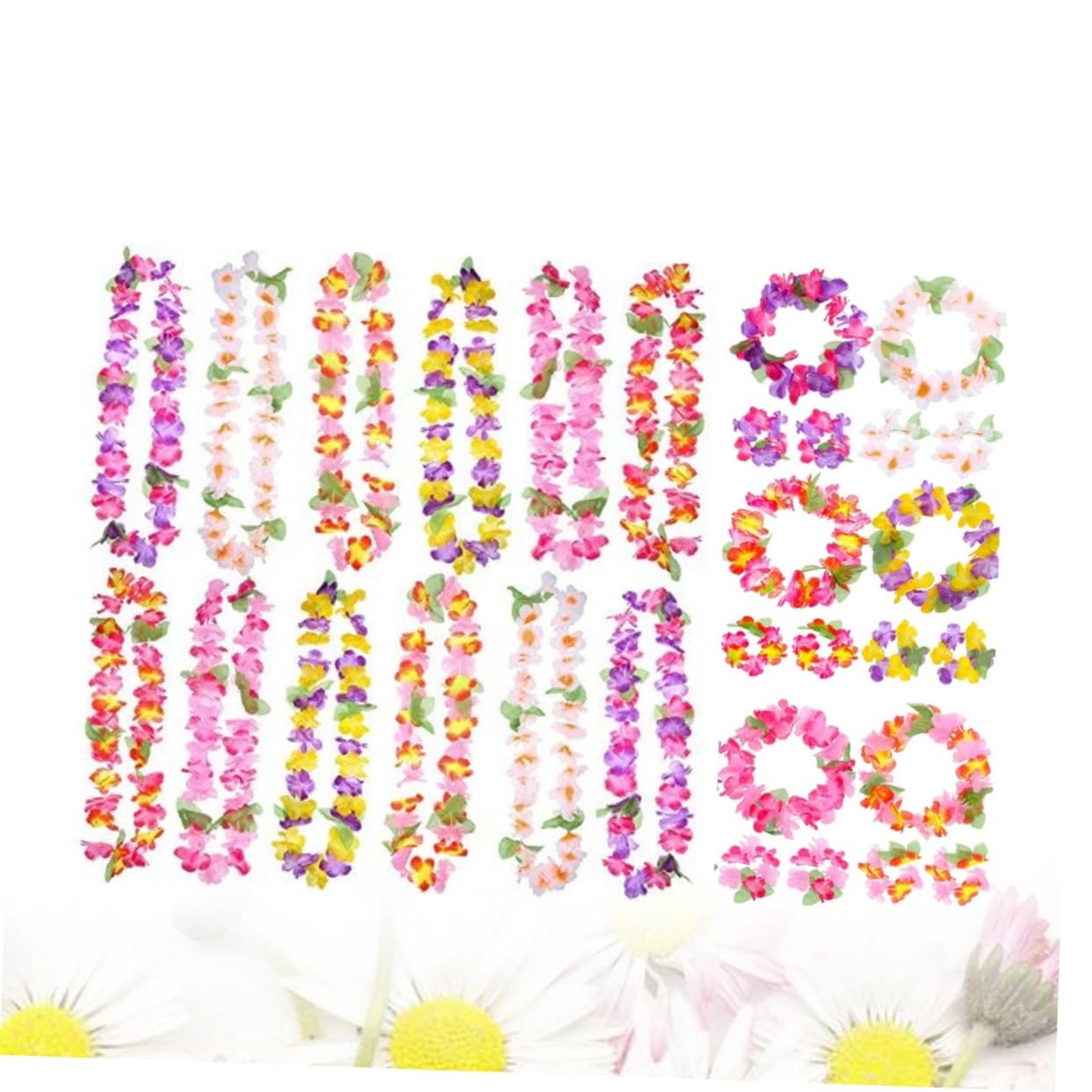 SHINEOFI Collar Hawaiano 12 Piezas Guirnalda Hula Collar de Guirnalda Lei Guirnalda de Flores Collares Guirnalda Hawaiana Suministros de decoración de Fiesta Luau pétalo Colocar Accesorios
