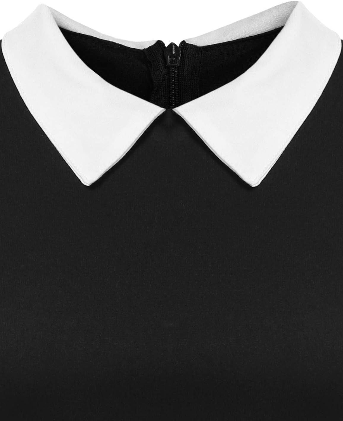 Sunfaynis Women's Short Sleeve Peter Pan Collar Dress Wednesday Addams Halloween Costumes - Image 5