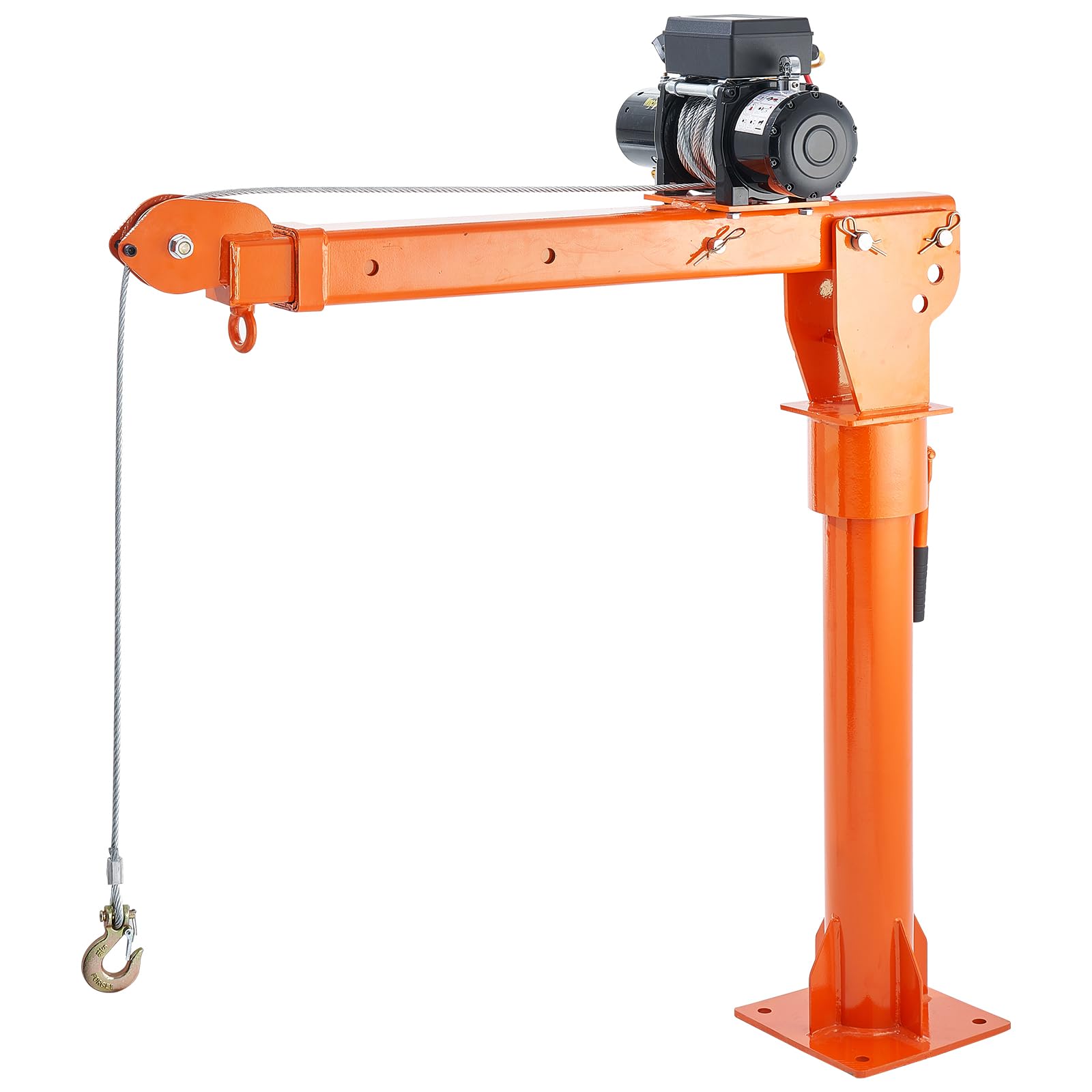 VEVOR Grue de levage électrique pour camionnettes, 998 kg, grue montée sur attelage avec treuil électrique de 2722 kg, en acier, pivotante à 360°, pour levage de marchandise dans construction, usine