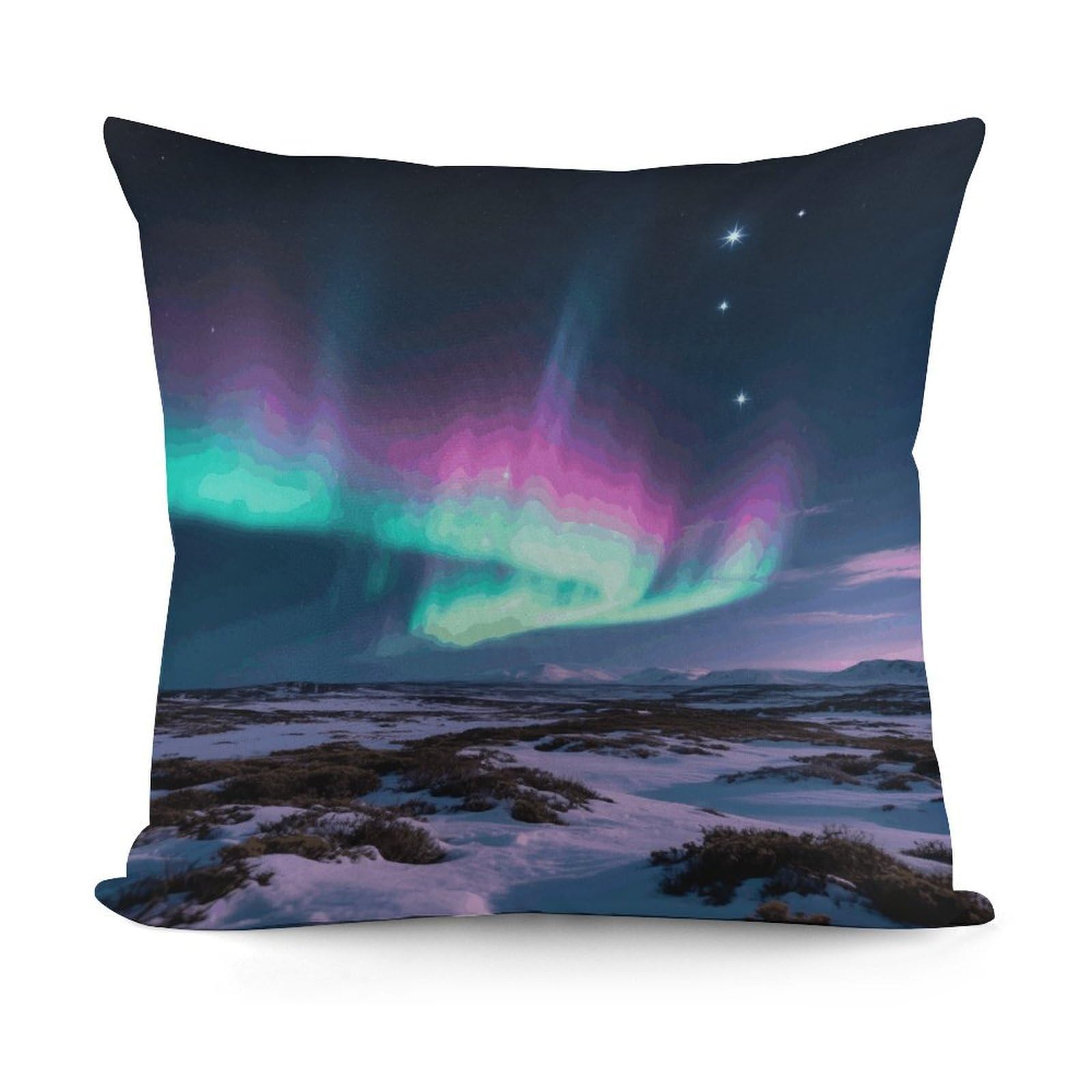 VstaDank Aurora Pillow Cover with Invisible Zipper Square Throw Pillowcase Plush Couch Sofa Pillow Case 18x18 Inch Decorative Throw Cushion Covers for Sofa Living Pillowcover
