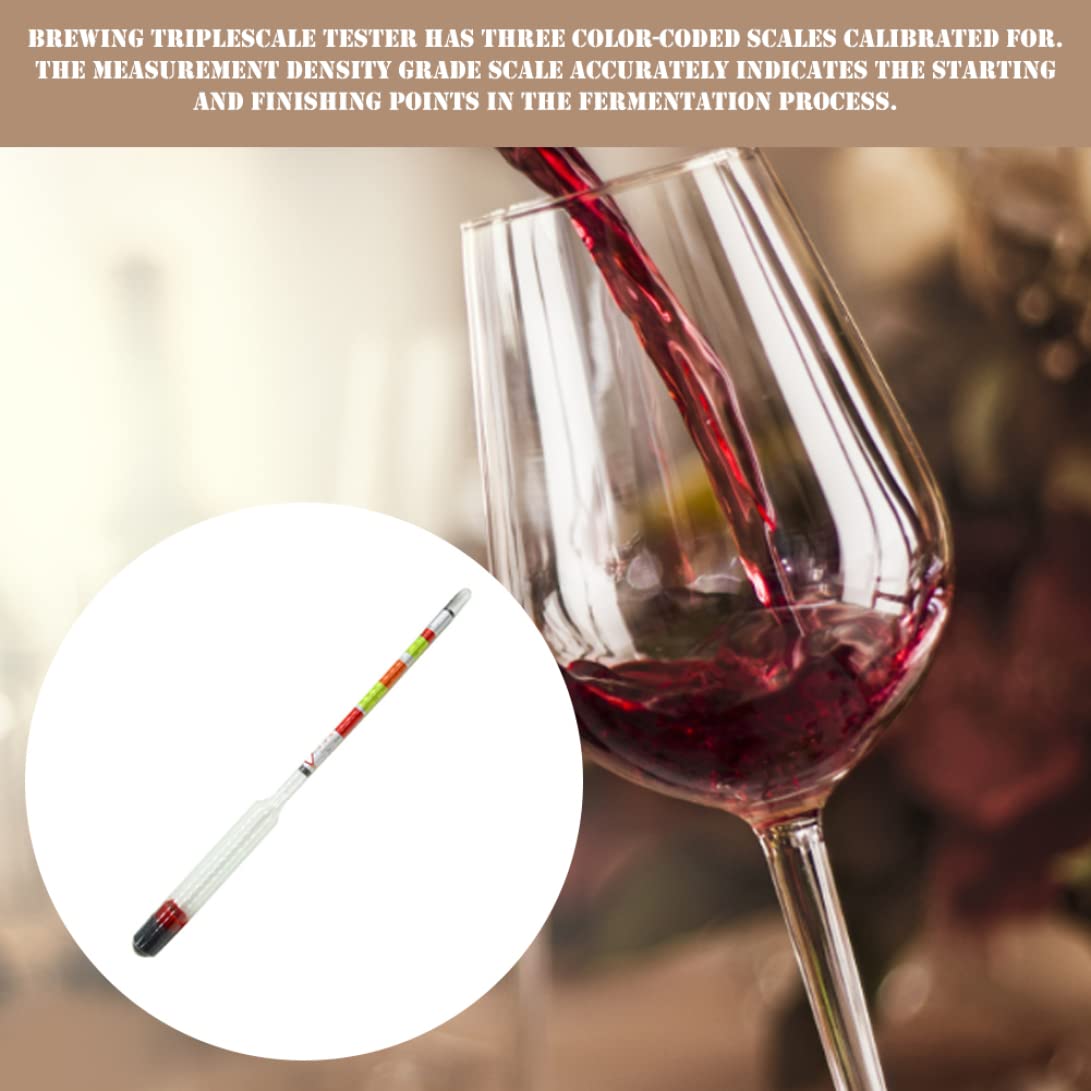 Hidrómetro de triple escala, probador de alcohol, equipo de fabricación de vino, probador de elaboración de vino, probador de elaboración de cerveza, suministros de triple escala, densidad de