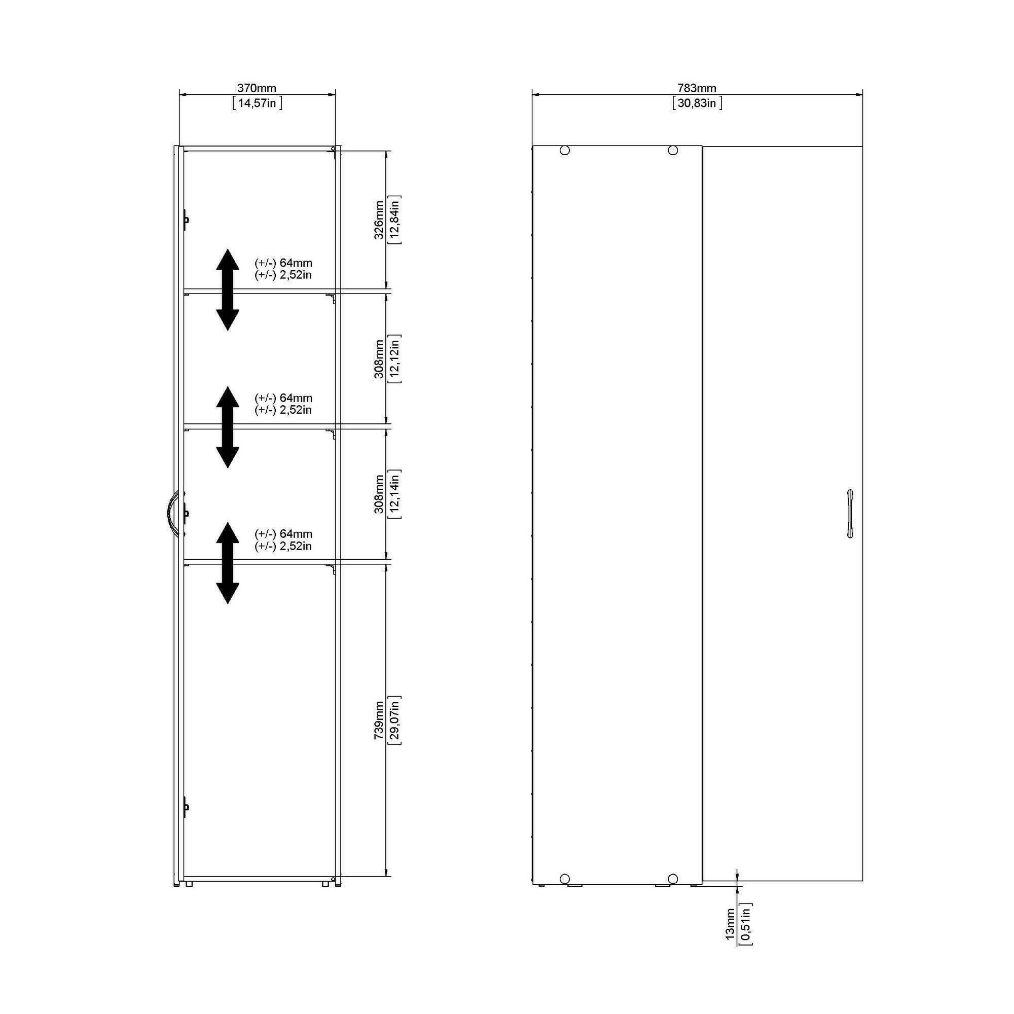 Dmora - Armadio multiuso 1 anta Odette, Mobile multifunzionale, Mobiletto scarpiera, Guardaroba porta scarpe, 39x41 h175 cm, Bianco
