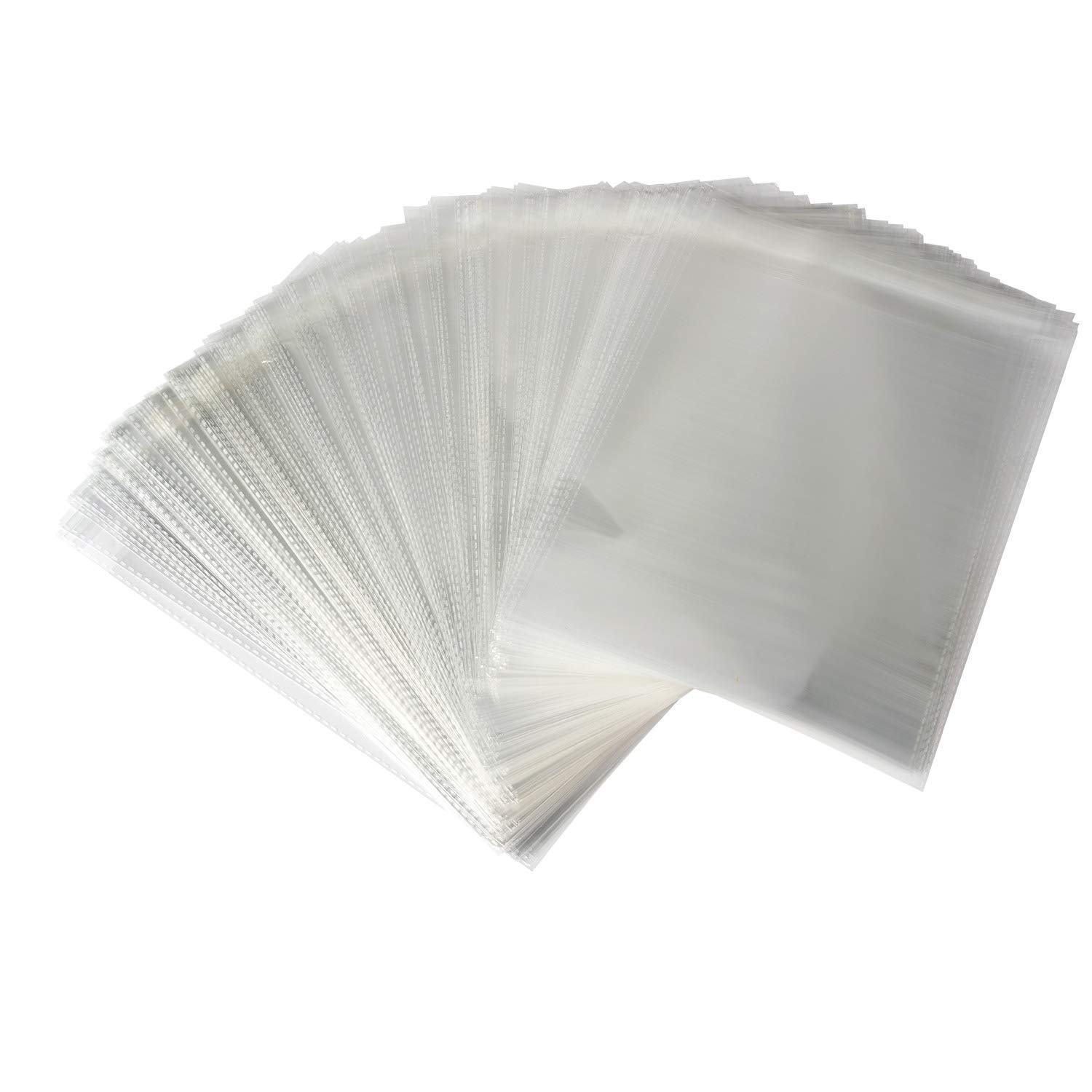 Sannigora 200pcs Clear Resealable Adhesive Cello/Cellophane Treat Bags - Self Sealing OPP Plastic Bag Great for Bakery Candy Cookies Birthday Party Favors and More (10' x 13'')
