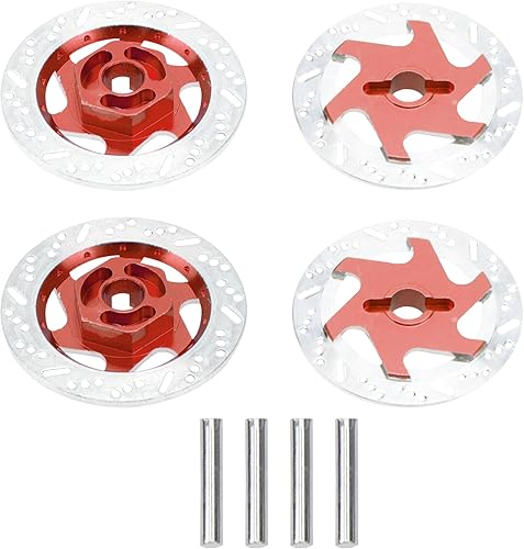 Miniatura 8 de ShareGoo - Paquete de 4 neumáticos de metal de 0.472 pulgadas para llanta hexagonal, disco de freno compatible con Traxxas Tamiya HSP HPI Redcat