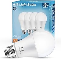 Vista 9 de Foco LED A19, bombillas E26 de 9 W (equivalente a 60 vatios/80 vatios), blanco suave de 3500 K, no regulable, base estándar de 800 lm