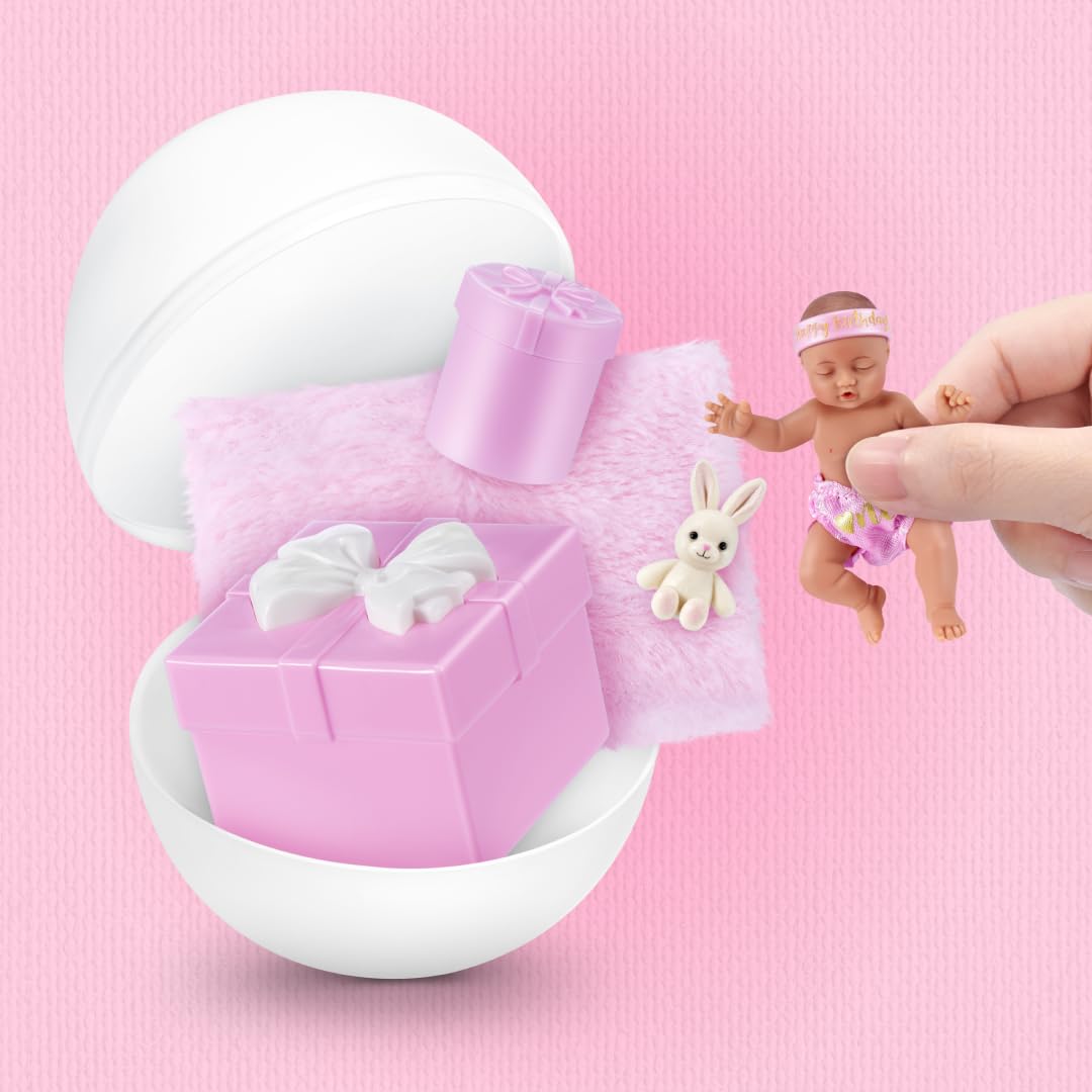 My Mini Birthday Series 1 (2 PACK) di ZURU – Capsula misteriosa da collezionare, bambola con tema di compleanno, accessori e set da gioco, Scoprite le sorprese per ragazze e collezionisti.