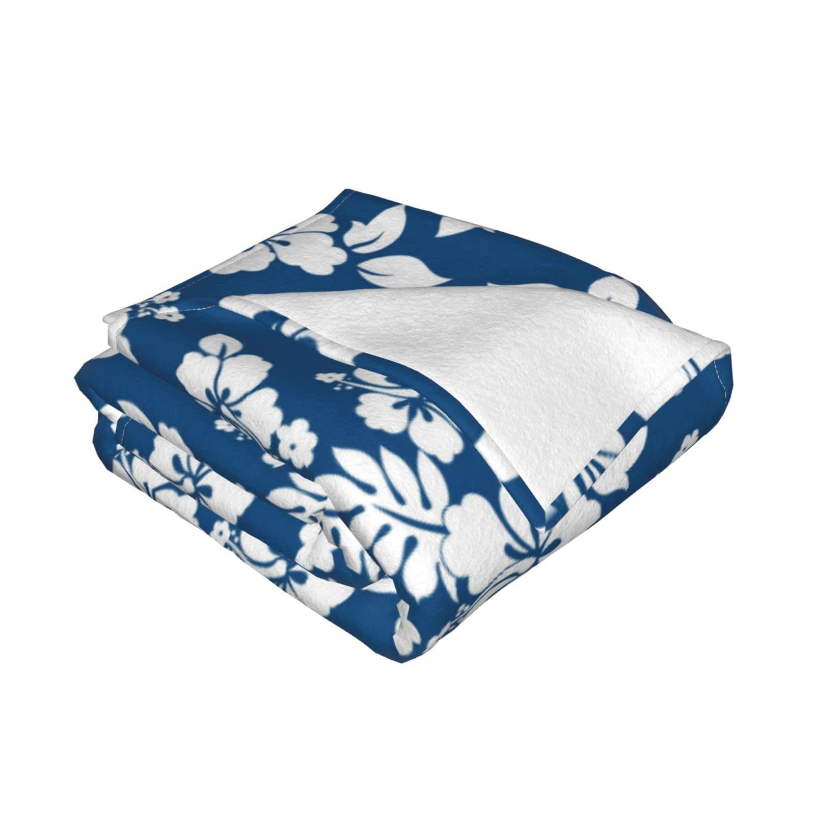 Coperta in micro pile ultra morbida con fiori hawaiani, 200 x 160 cm, per letto, divano, viaggio, campeggio, soffice e accogliente lavabile in lavatrice