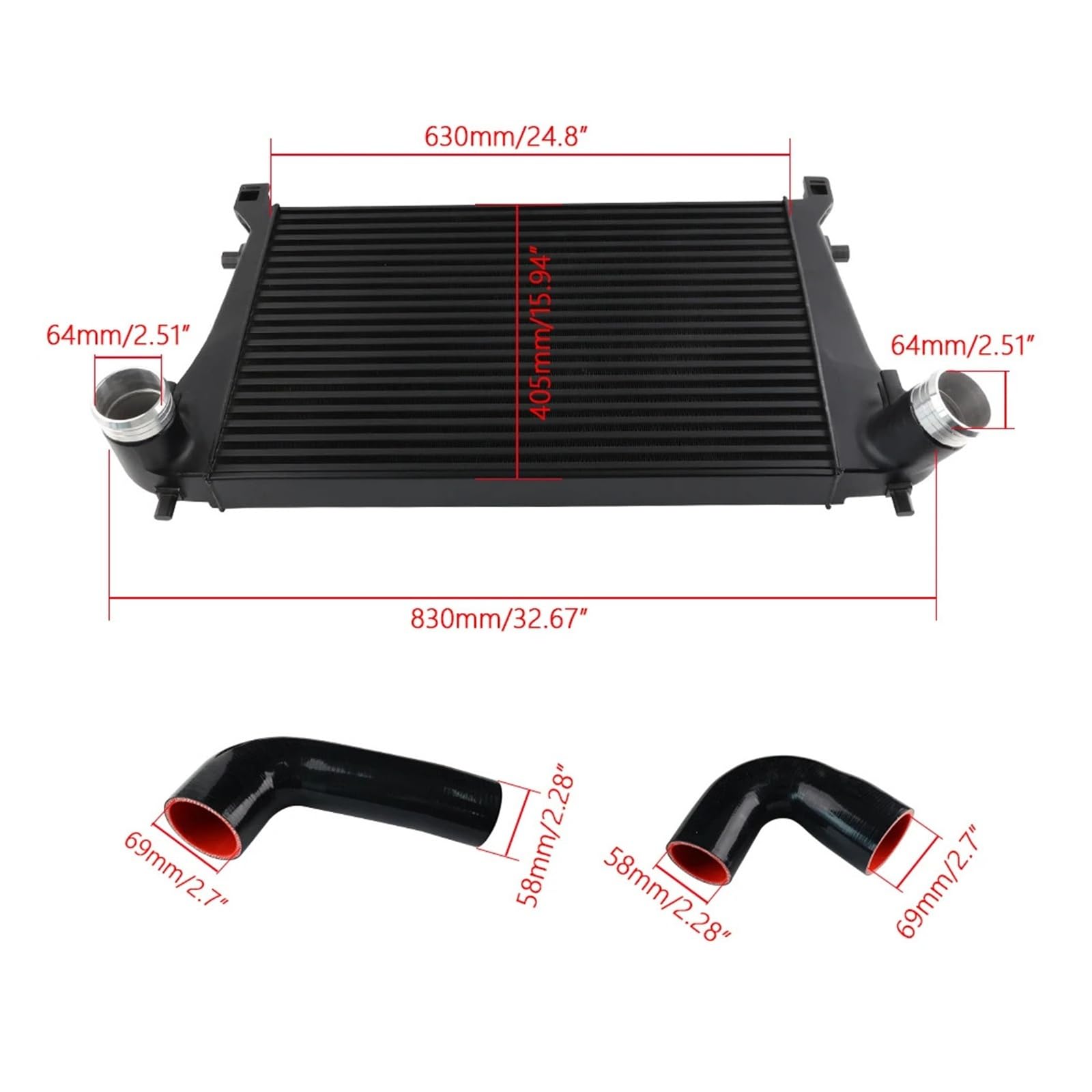 Pasuje Do A3 S3 ForGTI R MK7 EA888 1.8T 2.0T 03CSJ029ABK Wymiana Układu Chłodzenia Rura Fin Zestaw Intercoolera Intercooler do turbiny samochodowy