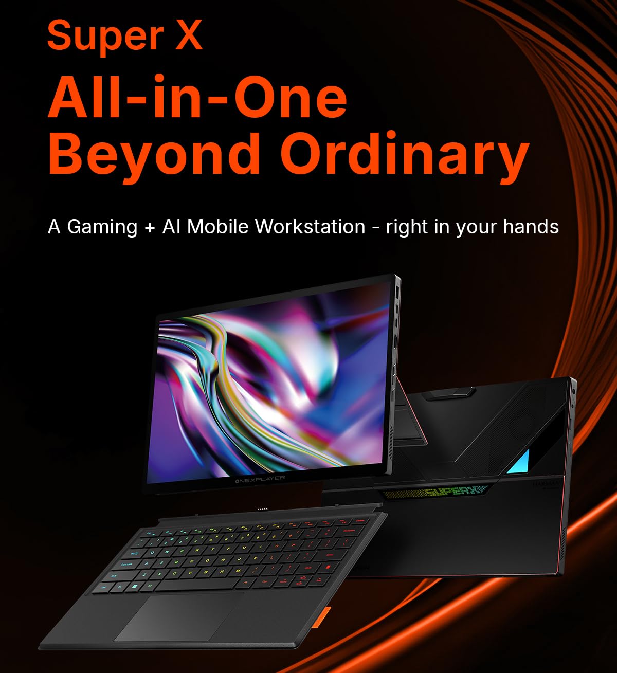 WEELIAO OneXPlayer - Laptop da gioco Super X con processore AMD Ryzen AI Max + processore Radeon 8060S 40 unità di elaborazione | Doppio slot SSD PCIe | Display da 14 pollici (64 GB di RAM + SSD da 1