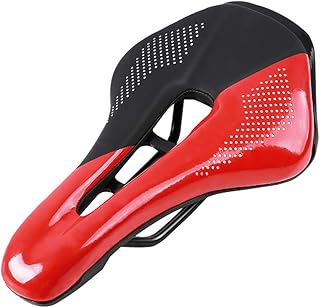 Asiento De La Bici De Montaña, Bicicleta Silla Cojín Ciclismo Protector Impermeable Y Transpirable Suave Zona Central De Socorro Y Ergonomía Diseño Fit,Rojo