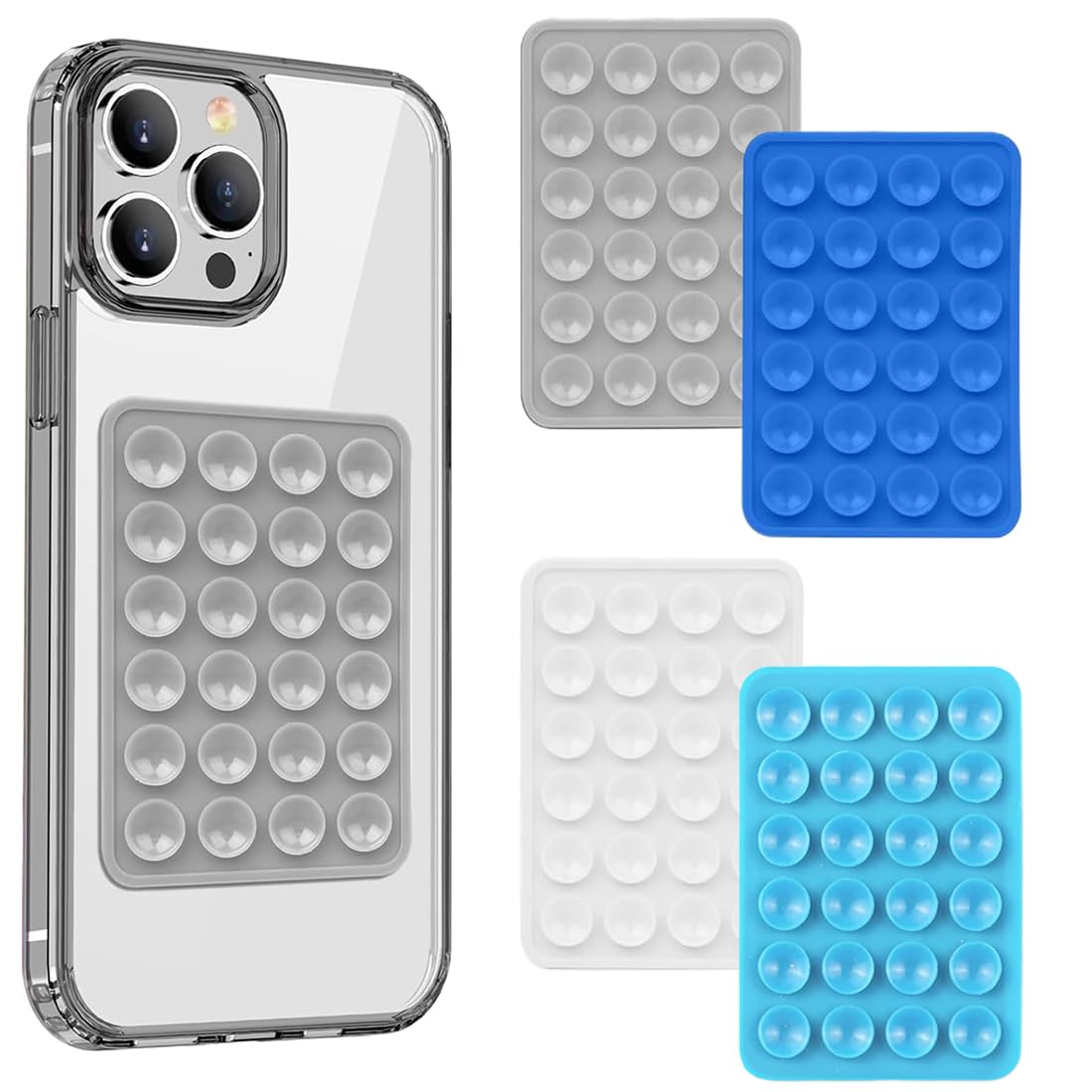 Lot De 4 Supports De Téléphone À Ventouse En Silicone Antidérapant Avec