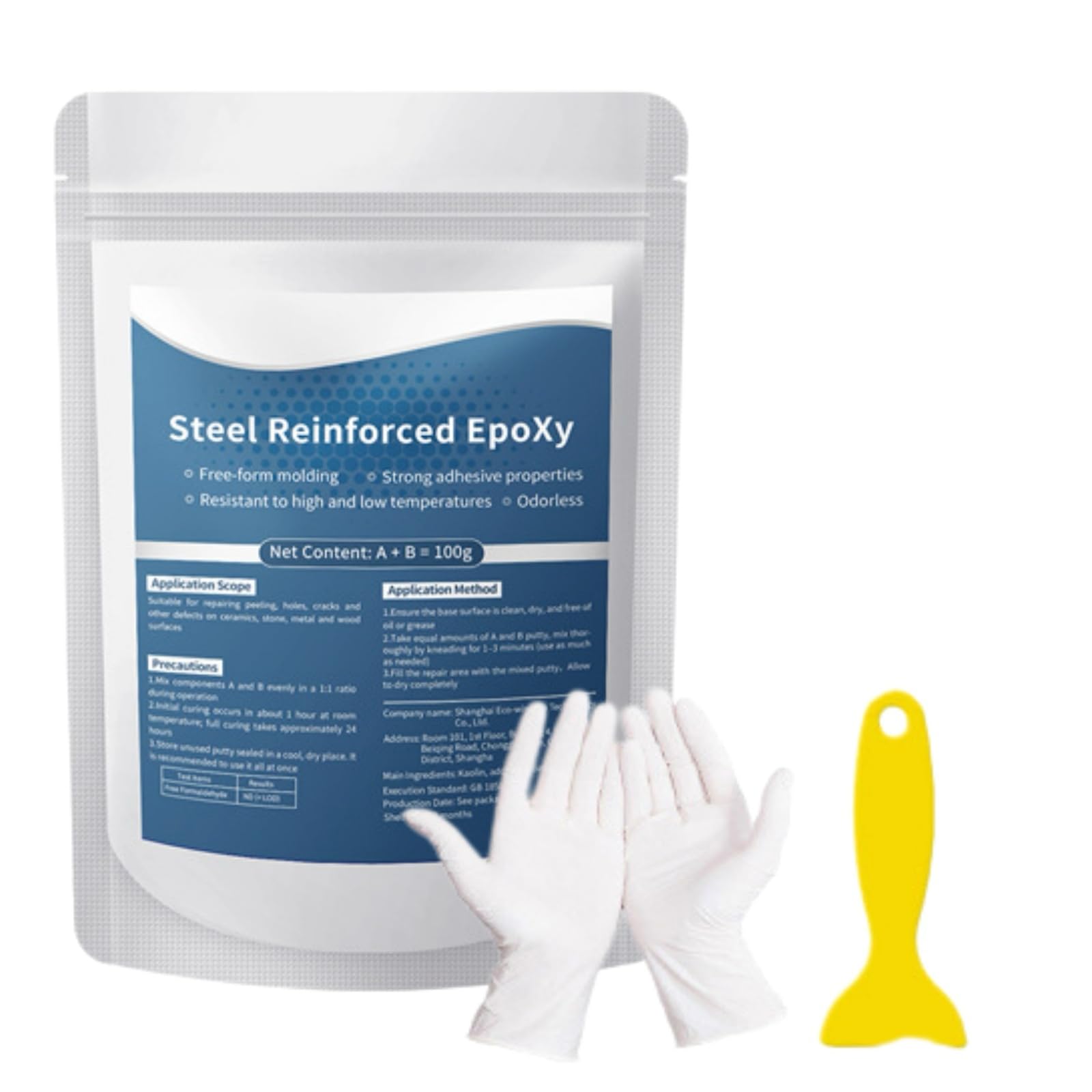 Steel Reinforced Epoxy Putty With Scraper&Gloves,Strong Metal Repair Putty