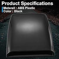 Vista 5 de Cubierta de ventilación de flujo de aire para automóvil, decorativa y universal; cubierta adhesiva para capó, color negro