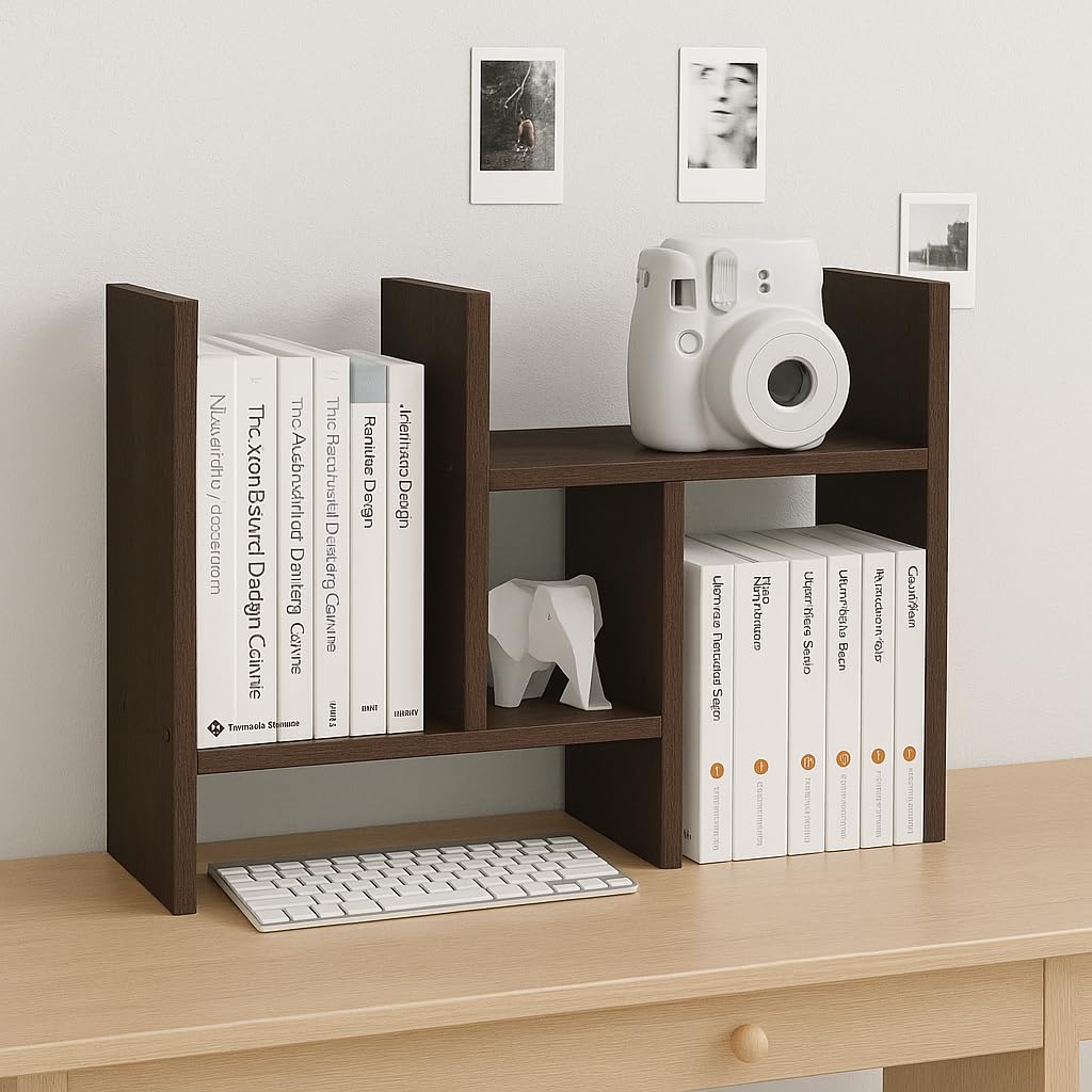 Enigmatic Woodworks Wooden Book Shelf for Home, Office Table, Living Room. Kitchen Stand, Book Rack for Library, Storage Organizer, Bedroom (H Shape, Suede Finish, DIY) (H Wenge)