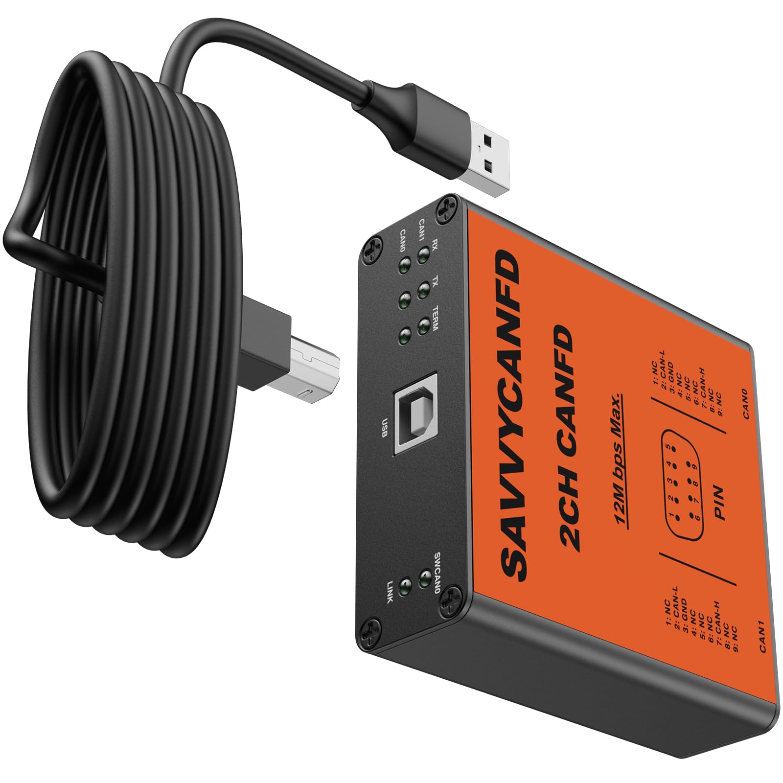 Convertidor USB a doble canal CAN FD SavvyCAN-FD-X2 CAN velocidad de hasta 12 m máximo aislado contra USB 2.5KV, CE, FCC