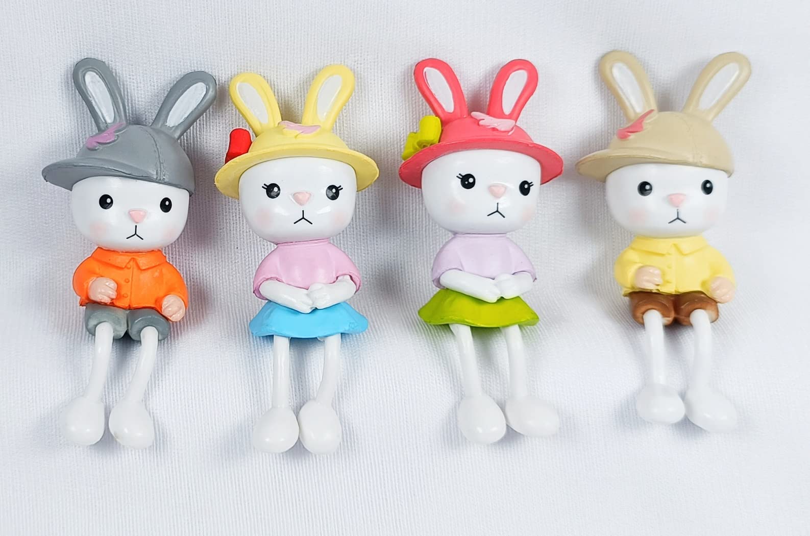 BHOOLU&GOOLU Cute Miniature Hanging Leg Rabbit Couples - 4 Pcs Set (Hight : 7 CM)-image-48