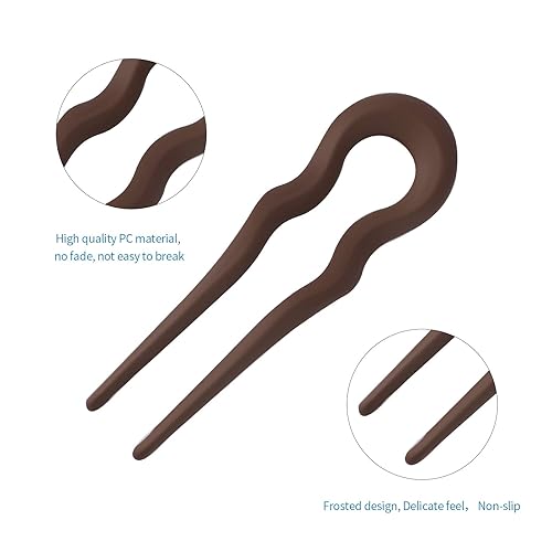 Miniatura 7 de FRDTLUTHW Horquilla de pelo francés esmerilado en forma de U de 5.1 pulgadas para mujeres y niñas (paquete de 4)