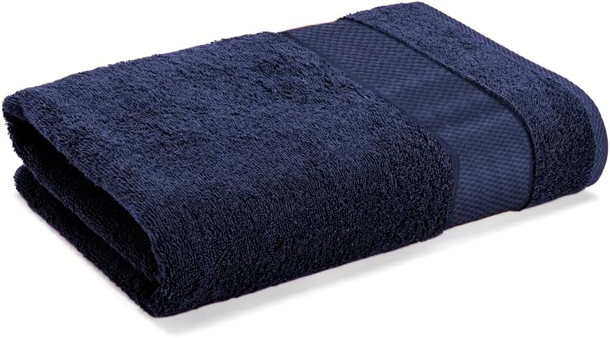 Wakefit Towels for Bath, Towels for Bath Large Size | 500 GSM | Bath Towel for Men/Women, Bathing Towel, Towels for Bath Women/Men, Terry 100% Cotton 1 Piece (Navy Blue)