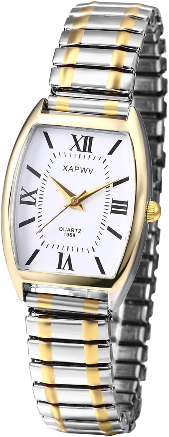 Women's Easy Reader Watches Ultra Thin Stretch Wrist Watches with Elastic Band