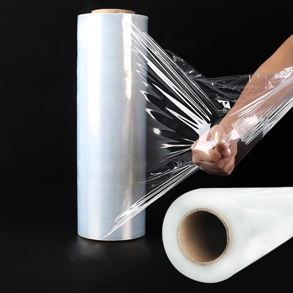 HEXAR® Stretch Film Transparent Cling Wrap Roll - Wrapping Films - Hand Stretch Film 350m/50cm Packaging Material – 2.2kg Roll 300g Core - Film for Furniture - Films for Moving
