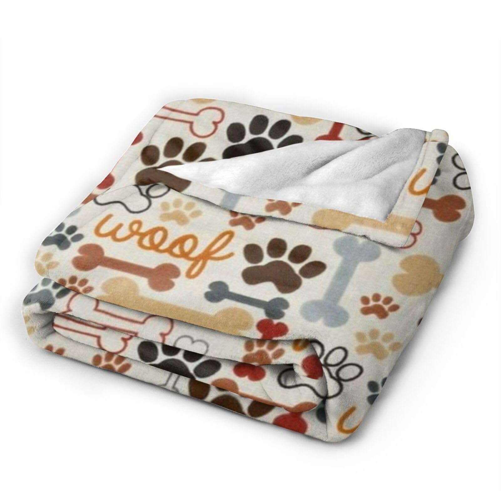 Amazon｜かわいい犬の足跡おしゃれ プリント模様 ブランケット柔らかく