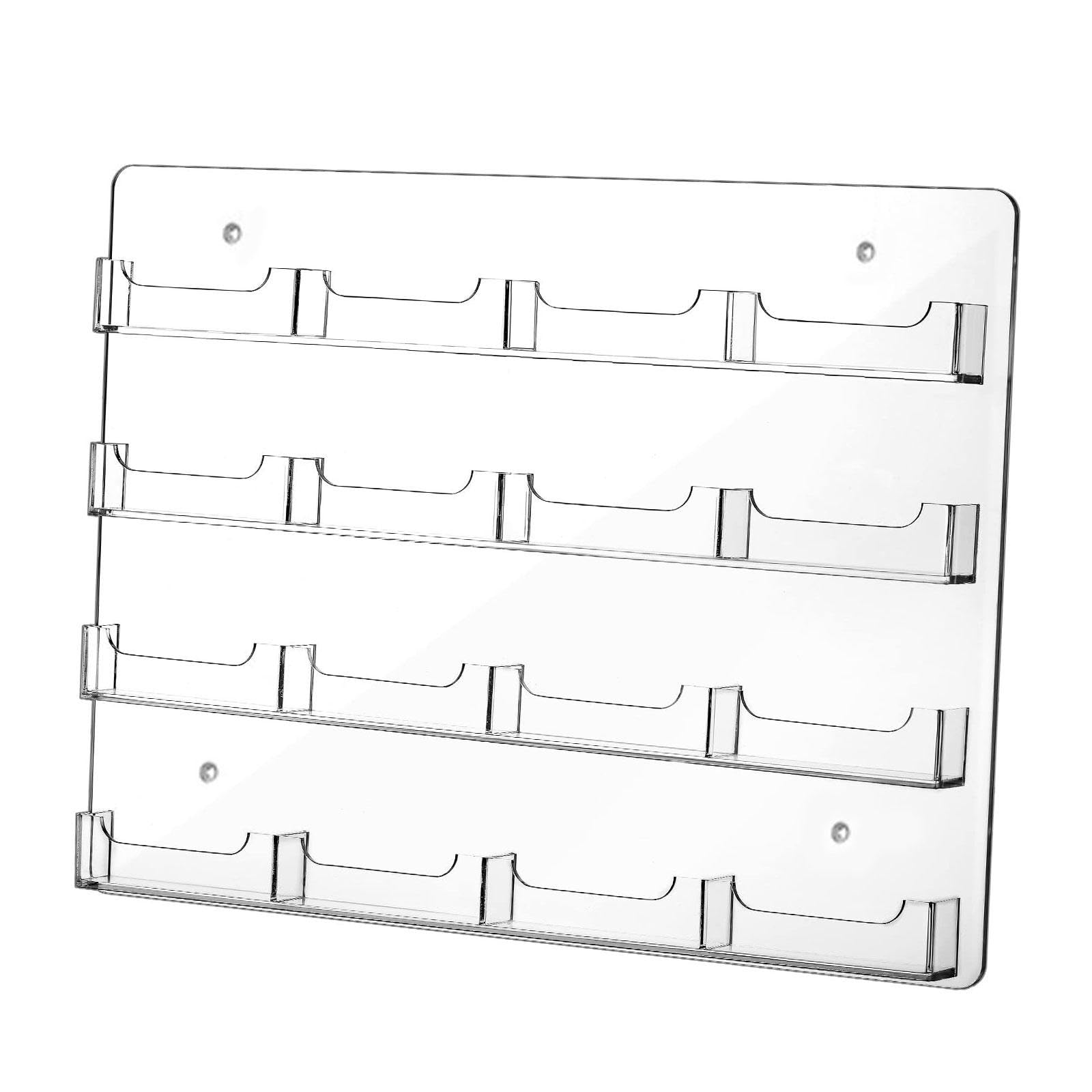 Gitohoni Acrylic Business Card Holder, Wall Mounted, Holder, Storage Stand with Ample Storage Space, Made of Transparent Acrylic for Work, 16 Pockets
