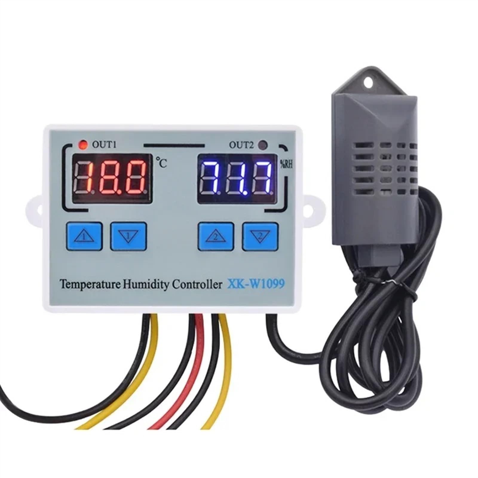 W1099 110V 220V 12V 24V Regolatore di temperatura e umidità digitale a LED for incubatrice Termometro Igrometro Sensore Termostato