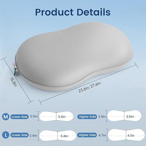 Miniatura 7 de Elegear Almohada de cuello refrescante para dormir profundo, almohada cervical de apoyo para el cuello para aliviar el dolor con tecnología de