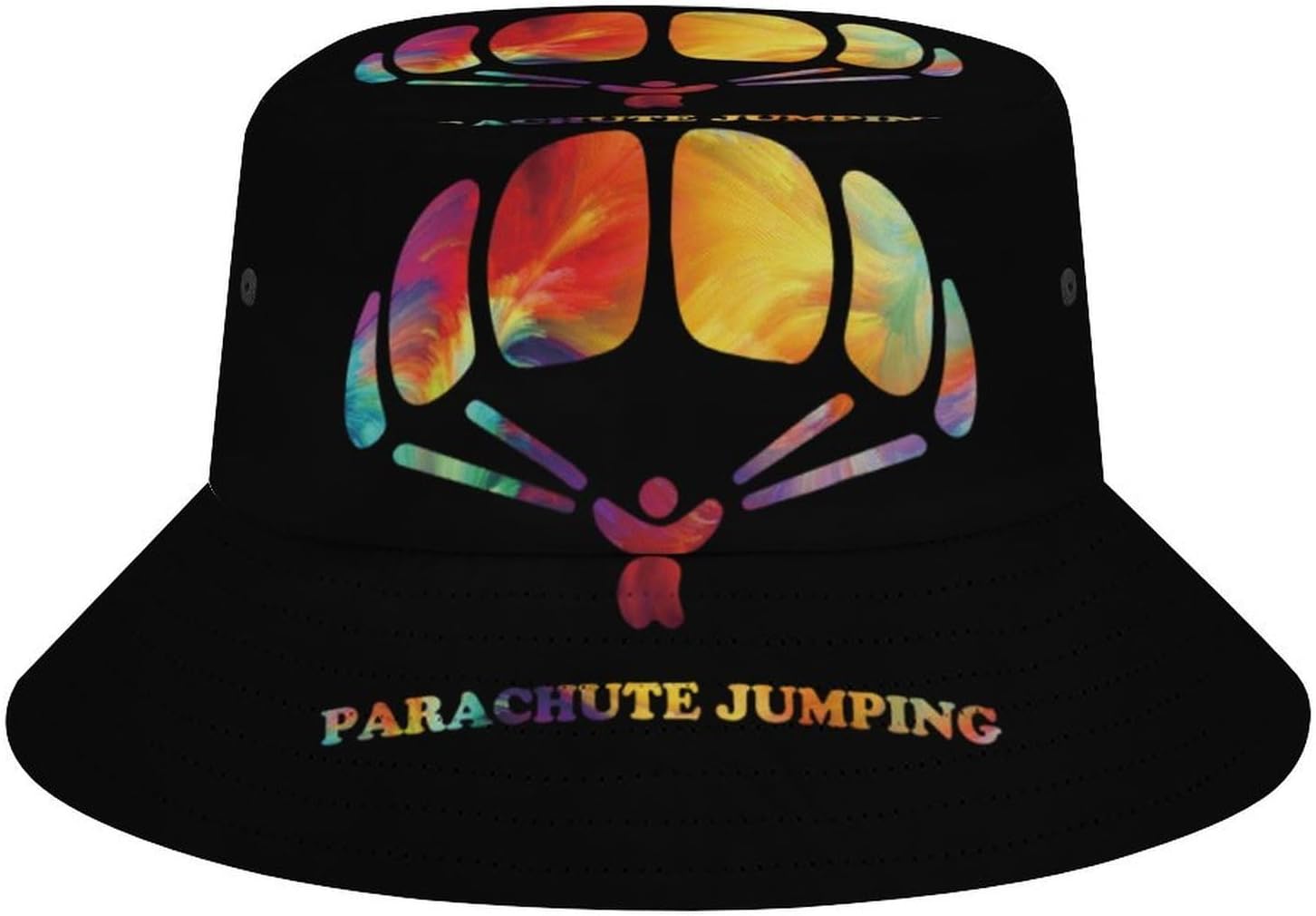 Parachute JumpingBucket Hat for Women Men Novelty Sun Hats Fishermans Cap Outdoor Summer Travel Beach Caps