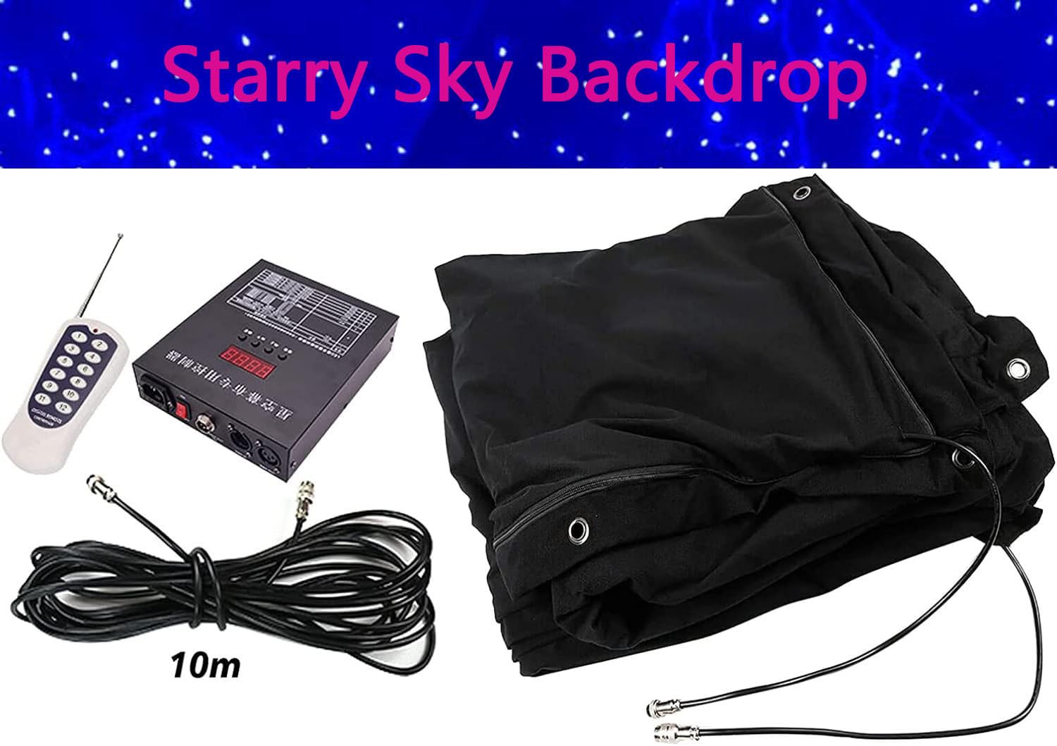 Sfondo in Tessuto per Cielo Stellato Da Palco, Tessuto per Cielo Stellato Da Palco a LED, Fondali per Tende a Stella Da Palco,9.84ft*19.69ft