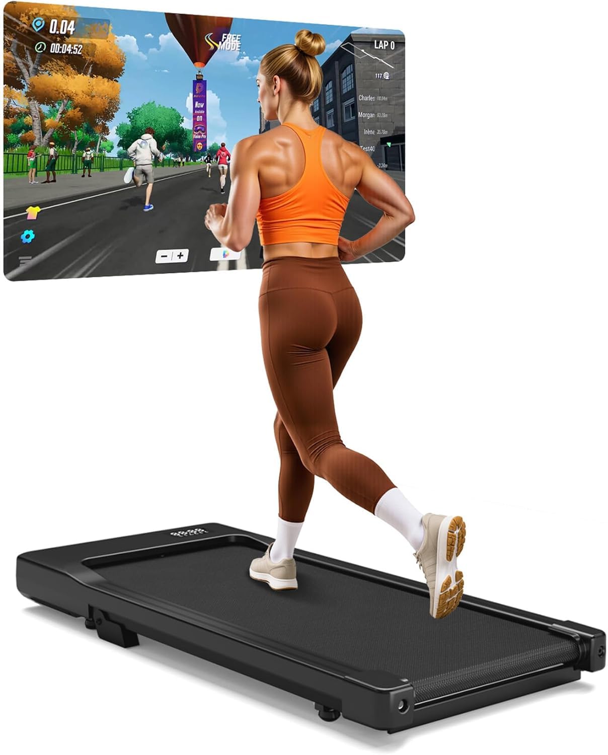 MJWW Walking Pad Treadmill with 5% Incline，Foldable Under Desk Treadmills for Home/Office, Max 6/12km/h, 136kg Capacity, Smart Walking Machine with APP & Remote Control, 12 HIIT Programs