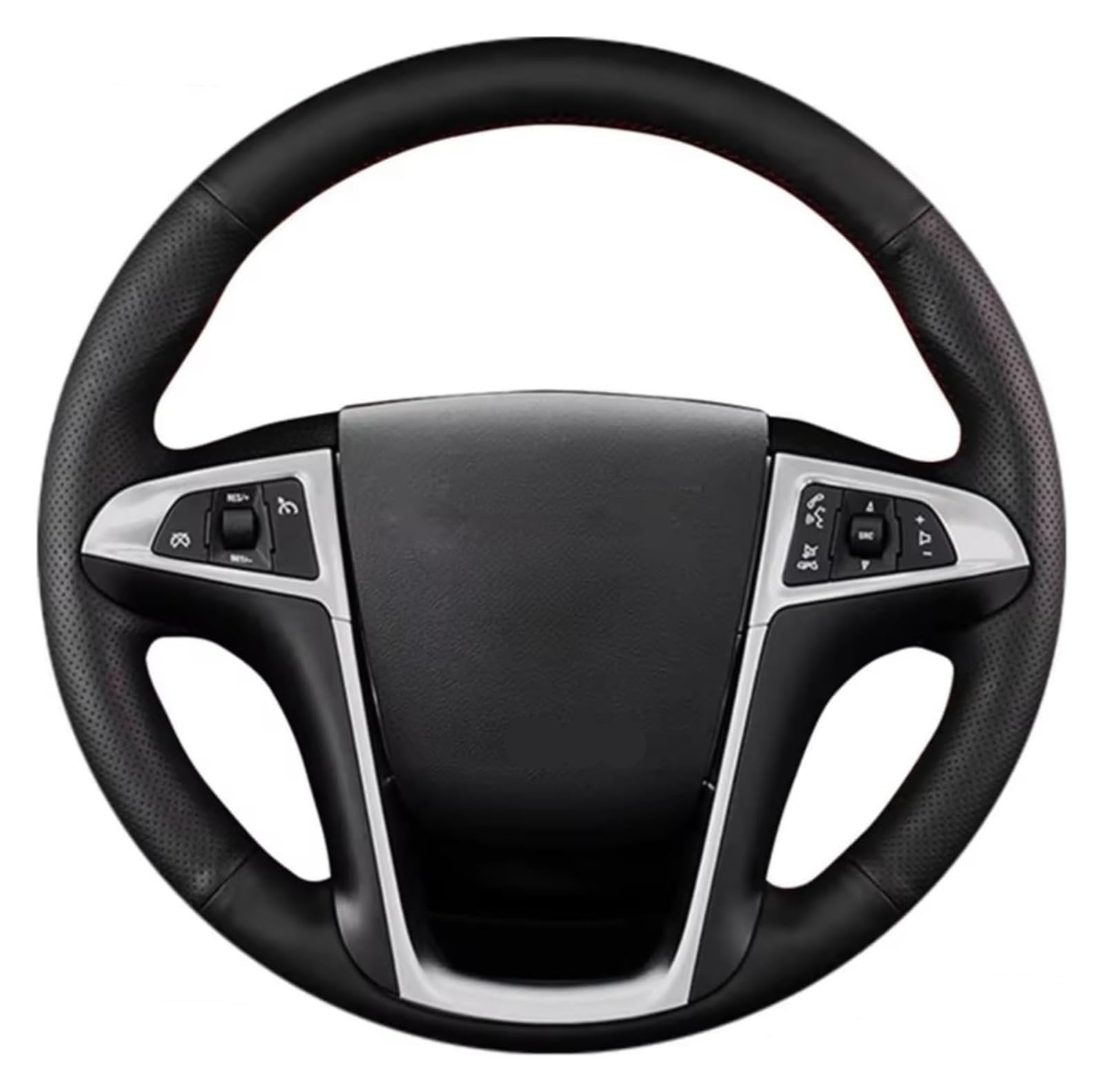 Segmented Steering Wheel Protector For Buick For Lacrosse 2009-2012 Car Accessories Microfiber Leather Steering Wheel Cover Protective(Red Blue Thread)