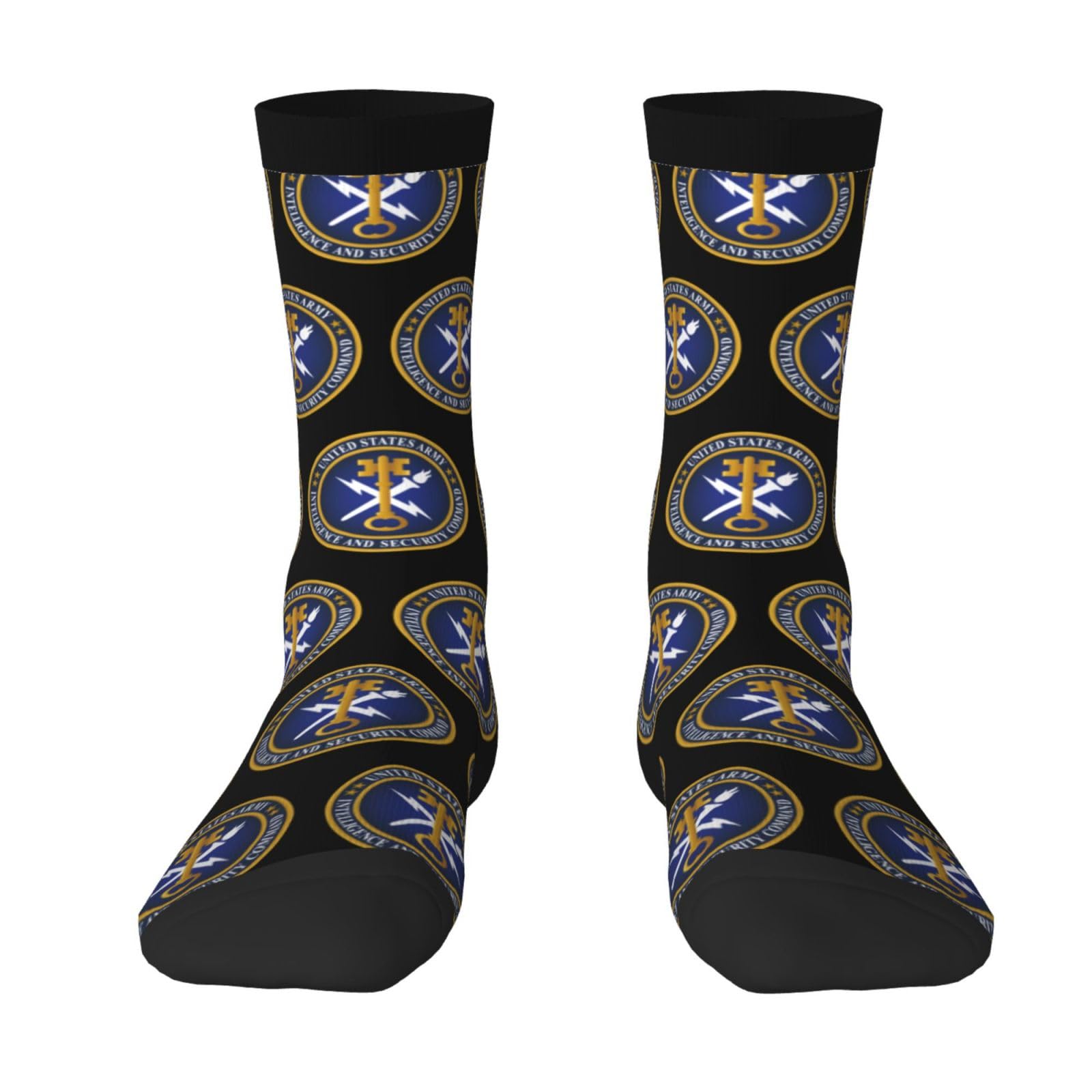 SIYTUAU The Seal of the United States Army Intelligence and Security Command Socks For Women Men Cushion Athletic Crew Socks Casual Wicking Socks