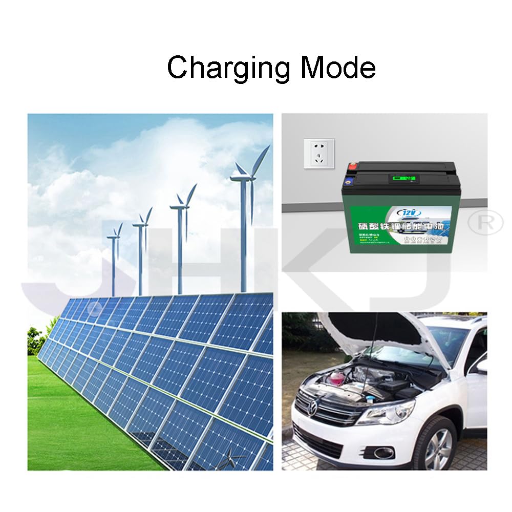 Batería Recargable de fosfato de Hierro y Litio LiFePO4 de 12 V y 30 Ah para autocaravanas, Camping y Pesca de Arrastre.