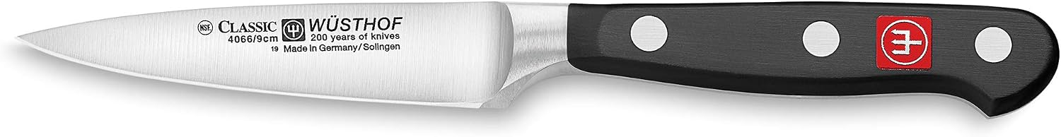 Wüsthof Classic High Carbon Steel Paring Knife, 3.5", Black