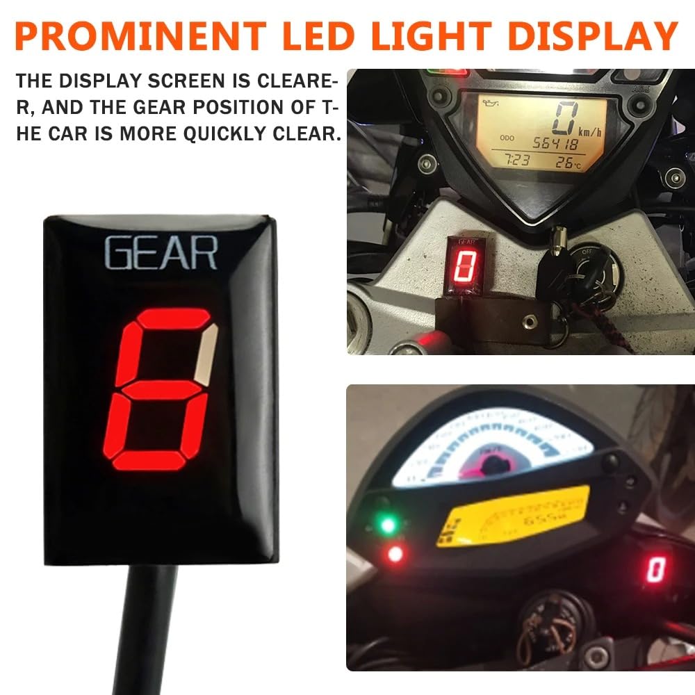 Wasserdicht LED Anzeige Kompatibel mit Suzuki Ganganzeige Motorrad ECU Stecker