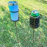 Clovers Garden Outdoor Drink Holder Steel Stakes (Set of 2) - Heavy Duty Brown Garden Stakes for Cups, Bottles, Candles, Flower Pots, String Lights