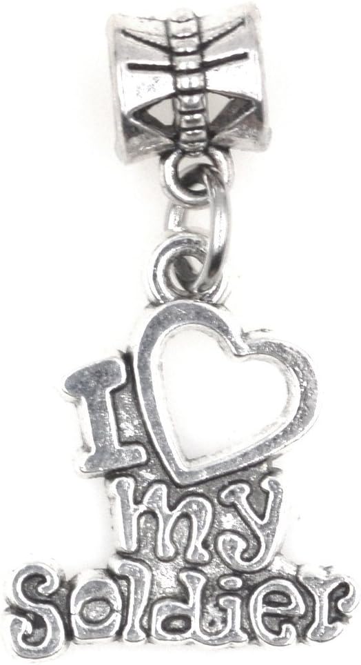 It's All About...You! I Love My Soldier Military Family Dangling European Bead Charm 85Q