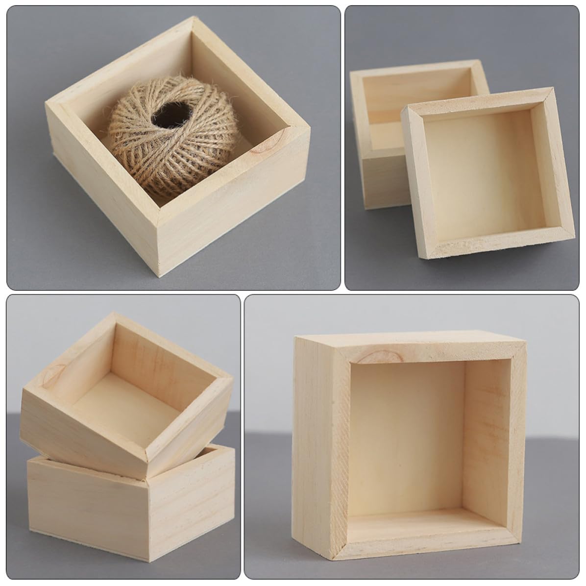 6 Piezas Caja Organizadora de Manualidades de Madera Beige
