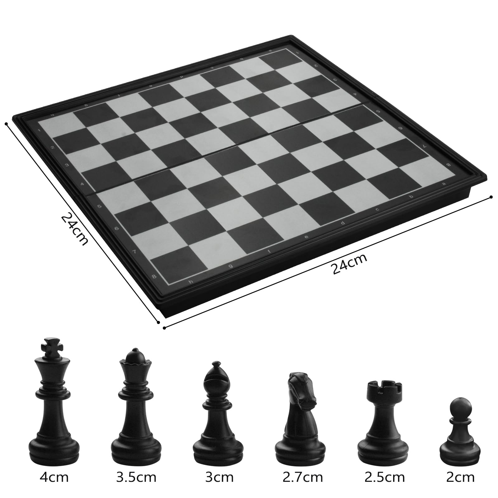 Magnetyczny Zestaw Szachowy, Składana Plansza Do Przechowywania, Miniaturowy Przenośny Zestaw Szachowy, Edukacyjna Zabawka I Prezent Dla Dorosłych I Dzieci – 2 Graczy (24 Cm)